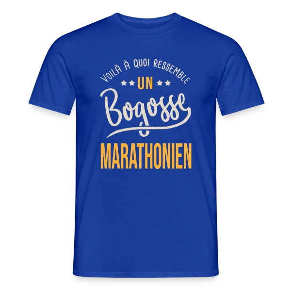 Maquette de T-shirt homme « Running Bogosse Marathonien - Idée Cadeau Marathon » à personnaliser