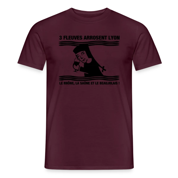 Maquette de T-shirt homme « Lyon Fleuves & Beaujolais » à personnaliser