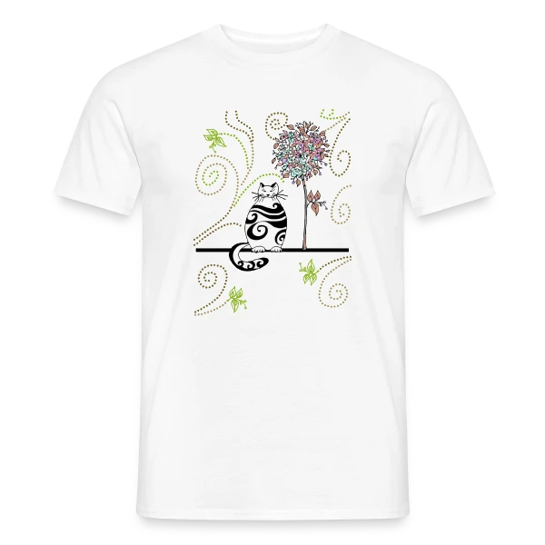 Maquette de T-shirt homme « Mon Chat Adoré » à personnaliser