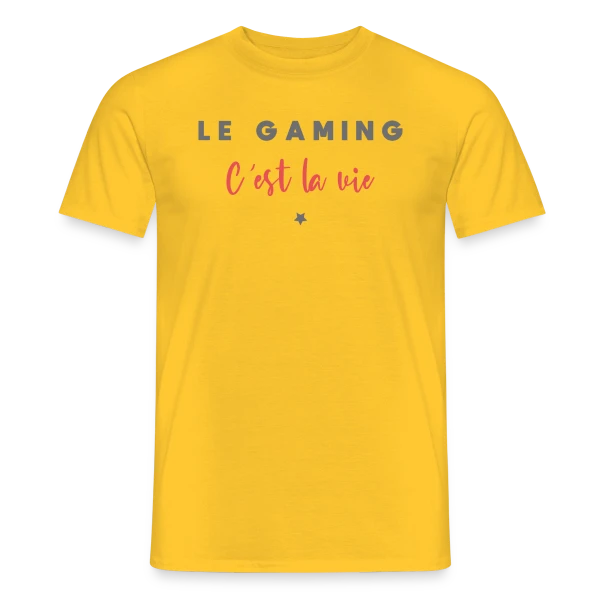 Maquette de T-shirt homme « Le Gaming C'est la Vie » à personnaliser