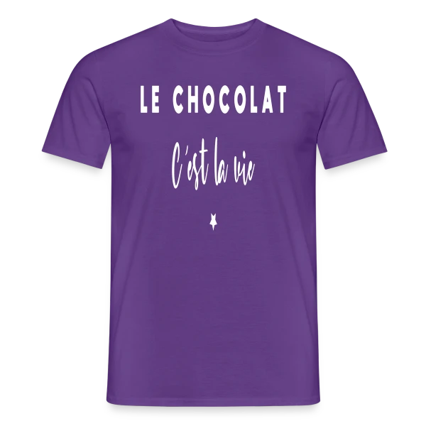 Le Chocolat, C'est la Vie : Douceur et Humour sur T-shirt homme
