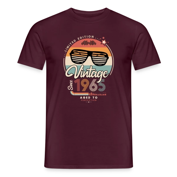 Maquette de T-shirt homme « Vintage Depuis 1965 : L'Année de Votre Légende » à personnaliser