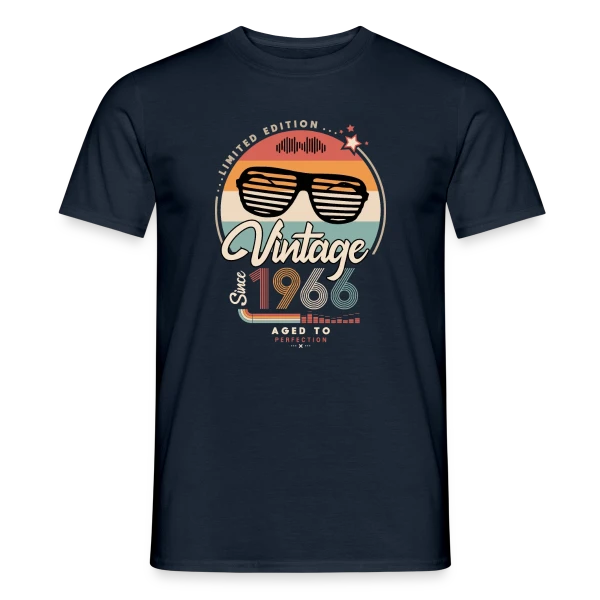 Maquette de T-shirt homme « Vintage Depuis 1966 : Un Millésime Exceptionnel » à personnaliser