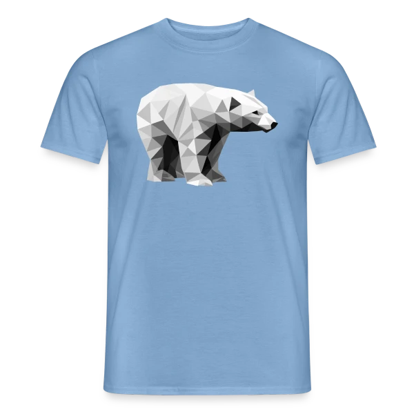 Maquette de T-shirt homme « Ours Polaire Géométrique » à personnaliser