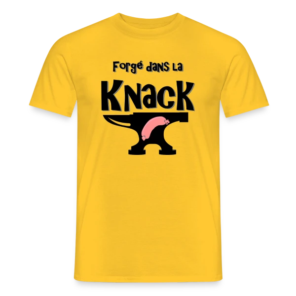Maquette de T-shirt homme « Forgé dans la Knack » à personnaliser