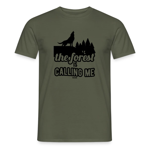 Maquette de T-shirt homme « L'Appel de la Forêt » à personnaliser