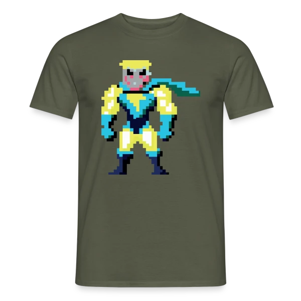 Super-Héros Pixel Franck sur T-shirt homme