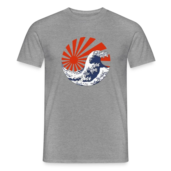 La Grande Vague de Kanagawa & Soleil Levant Yin-Yang sur T-shirt homme