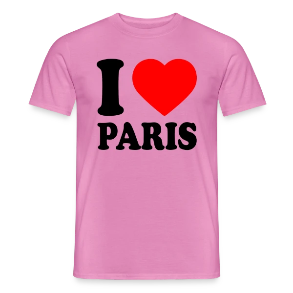 Maquette de T-shirt homme « J'aime Paris Classique » à personnaliser