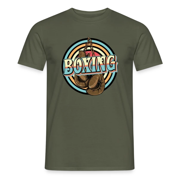 Maquette de T-shirt homme « Boxe - Design Cool avec Gants de Boxe » à personnaliser