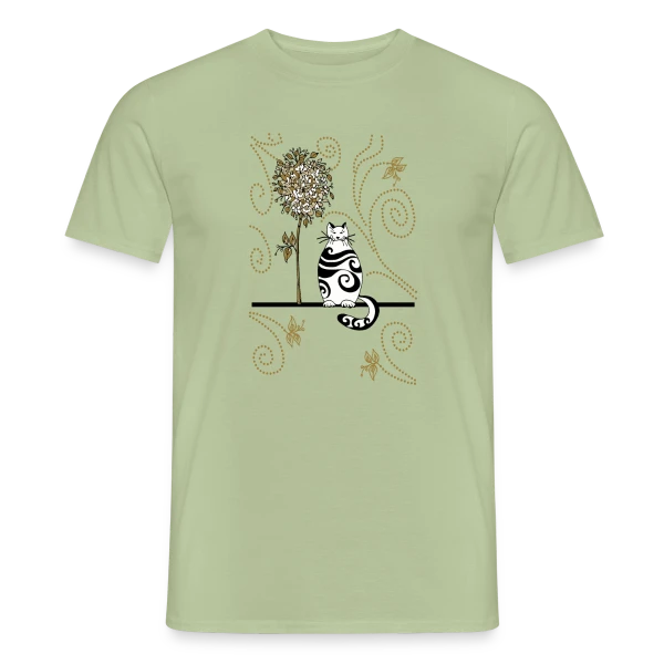 Maquette de T-shirt homme « Félin Mystérieux » à personnaliser