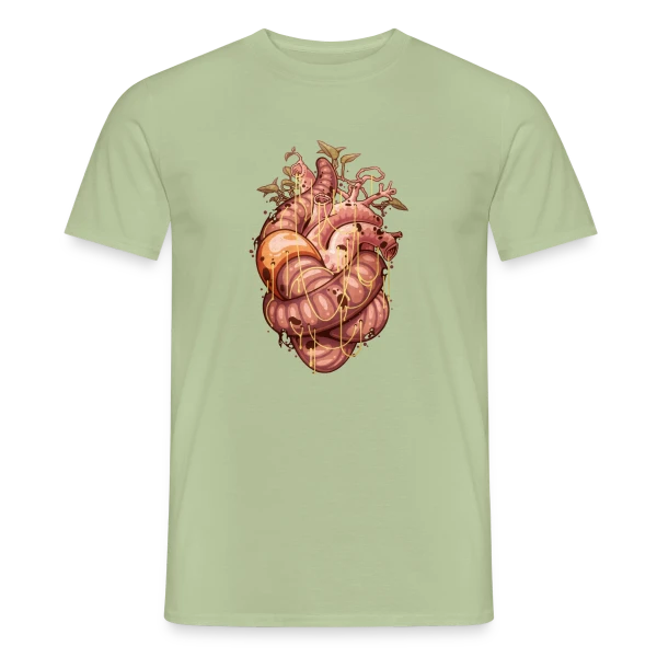 Maquette de T-shirt homme « Cœur Intemporel » à personnaliser