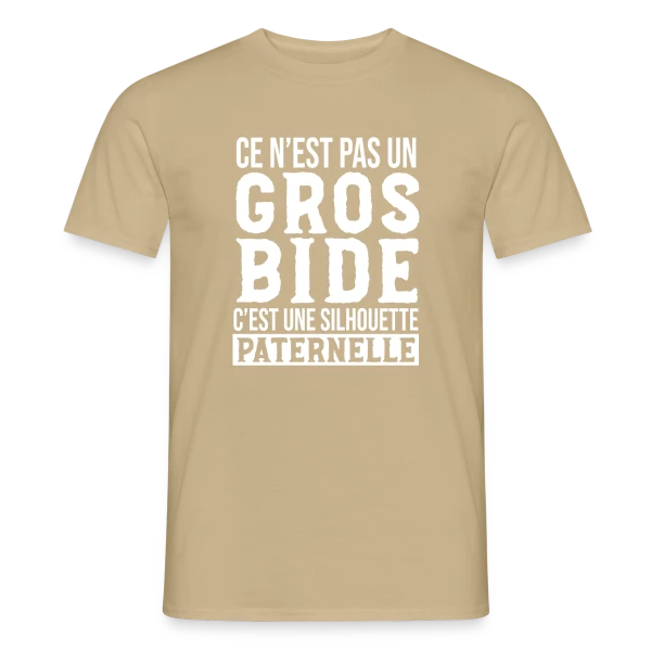 Maquette de T-shirt homme « Papa Gros Bide - Silhouette Paternelle Humour » à personnaliser
