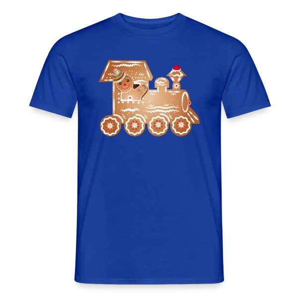 Bonhomme en Pain d'Épices Conducteur de Train de Noël sur T-shirt homme