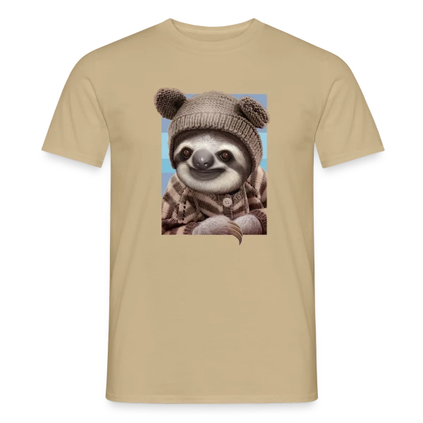 Bébé Paresseux en Pull Hivernal sur T-shirt homme