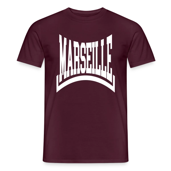 Maquette de T-shirt homme « Marseille Texte Pur » à personnaliser