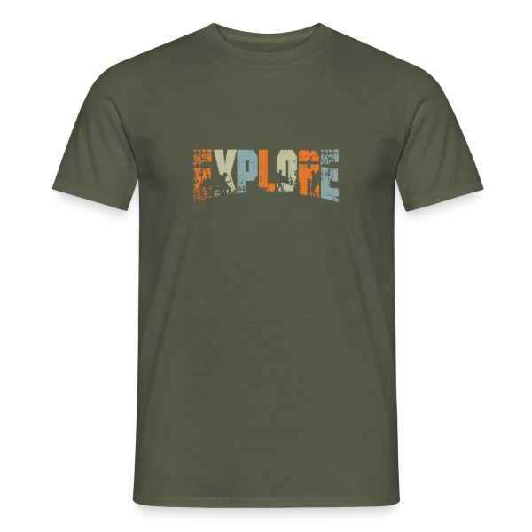 Maquette de T-shirt homme « Esprit Aventure Rétro » à personnaliser