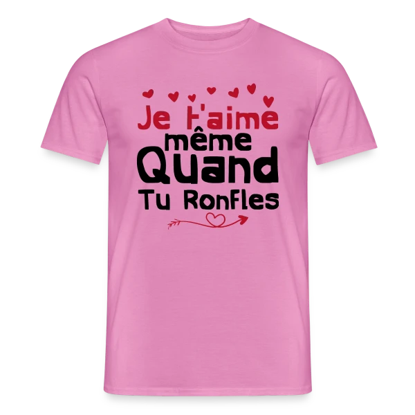 Maquette de T-shirt homme « Je T'aime Même Quand Tu Ronfles » à personnaliser