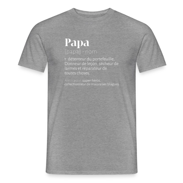 Maquette de T-shirt homme « Papa Bricoleur - Définition Humour Fête des Pères » à personnaliser