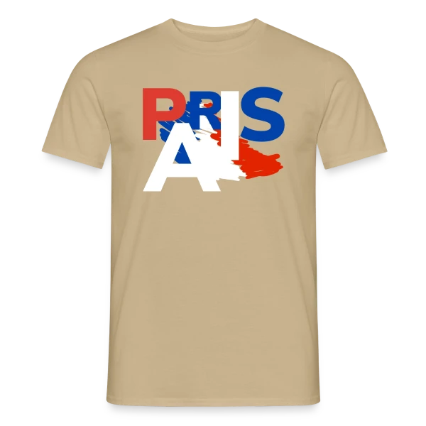 Maquette de T-shirt homme « Paris Tricolore Moderne » à personnaliser