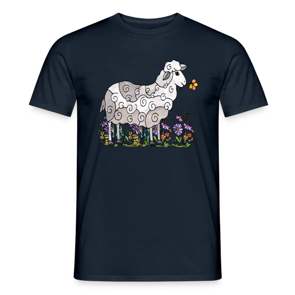 Maquette de T-shirt homme « Mouton Doux Rêveur » à personnaliser