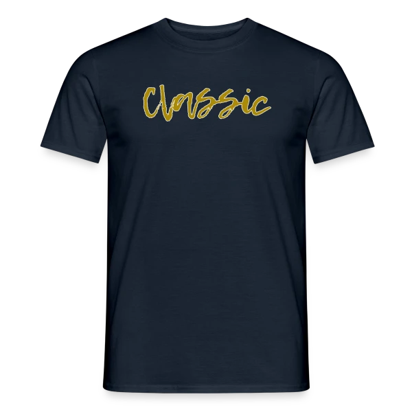 Maquette de T-shirt homme « Classique Doré Élégant » à personnaliser