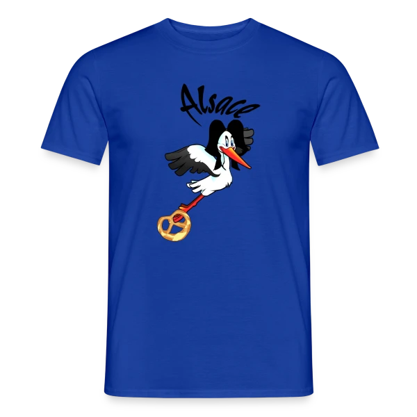 Maquette de T-shirt homme « Logo Cigogne Alsace » à personnaliser