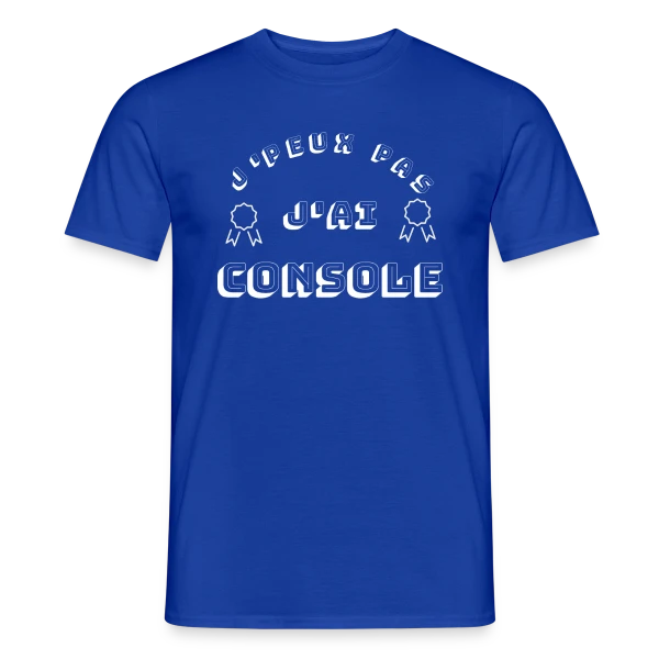 Maquette de T-shirt homme « J'Peux Pas J'Ai Console : T-Shirt Humour Gamer » à personnaliser