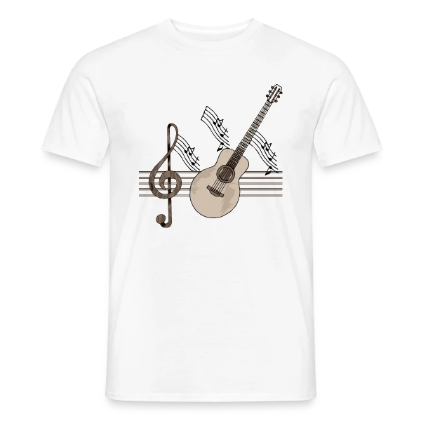Maquette de T-shirt homme « Guitare Passion Musique » à personnaliser