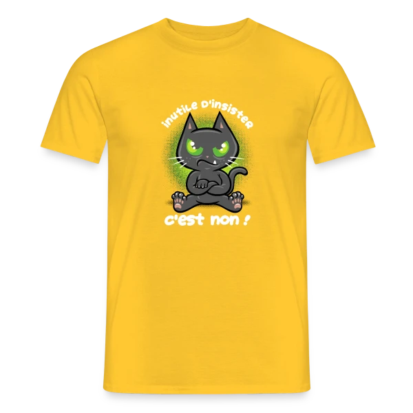 Chat Têtu : Non, et c'est tout ! sur T-shirt homme