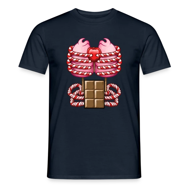 Maquette de T-shirt homme « Organes Sucrés Humour » à personnaliser