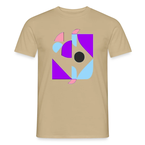 Maquette de T-shirt homme « Formes Abstraites Années 70 » à personnaliser