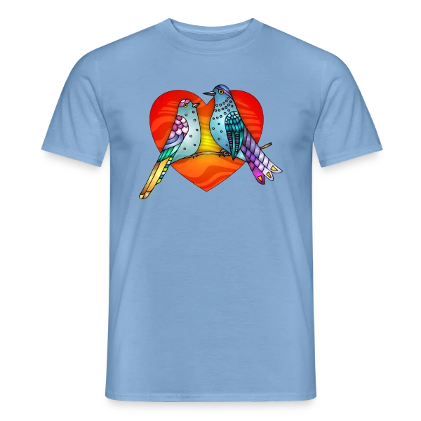 Maquette de T-shirt homme « Envol Poétique des Oiseaux » à personnaliser