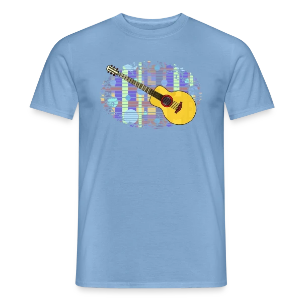 Maquette de T-shirt homme « Mélodie Guitare » à personnaliser