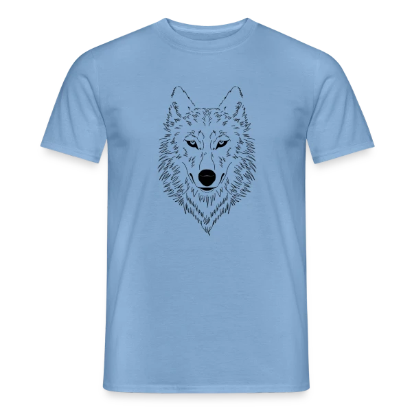 Maquette de T-shirt homme « Loup Stylisé Majestueux » à personnaliser