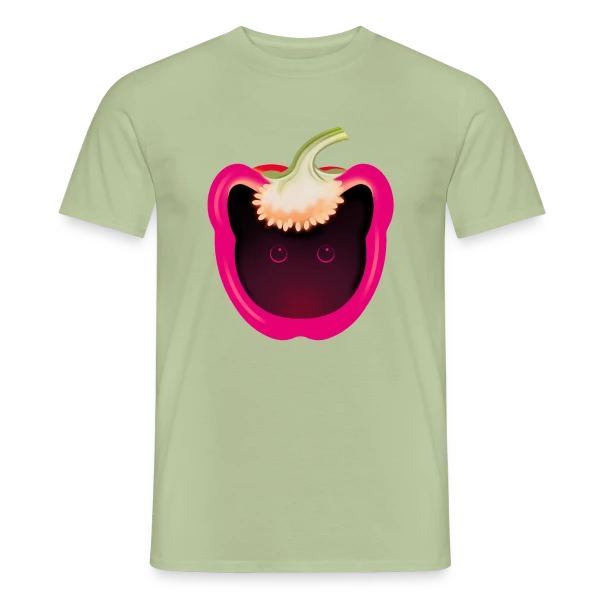 Maquette de T-shirt homme « Chat-Pimenté » à personnaliser