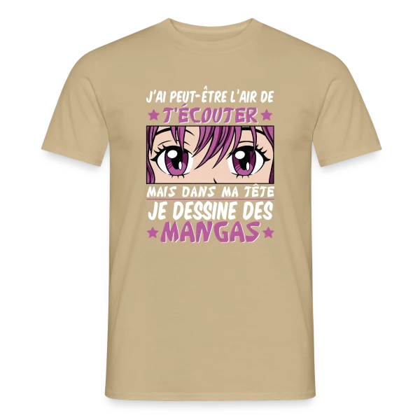 Maquette de T-shirt homme « Fan d'Anime & Dessinateur Manga » à personnaliser