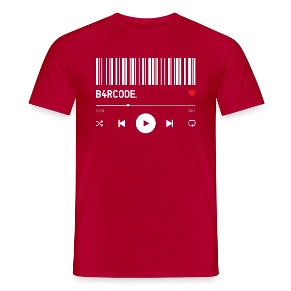 Maquette de T-shirt homme « Barre de Lecture Musicale Cœur » à personnaliser