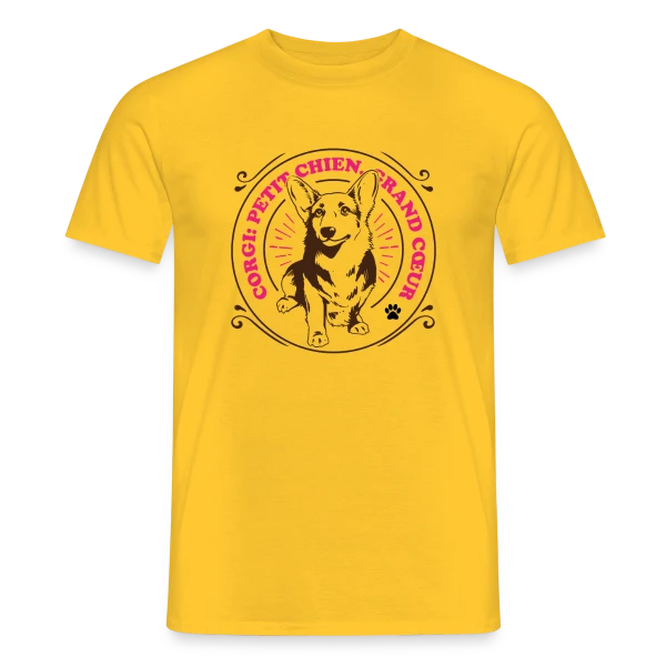 Maquette de T-shirt homme « Corgi Grand Cœur: Adorable T-shirt pour Amoureux des Chiens » à personnaliser