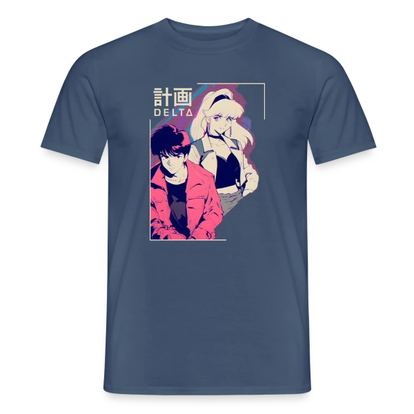 Maquette de T-shirt homme « Agents Secrets Anime Rétro 80s/90s - Projet Delta » à personnaliser