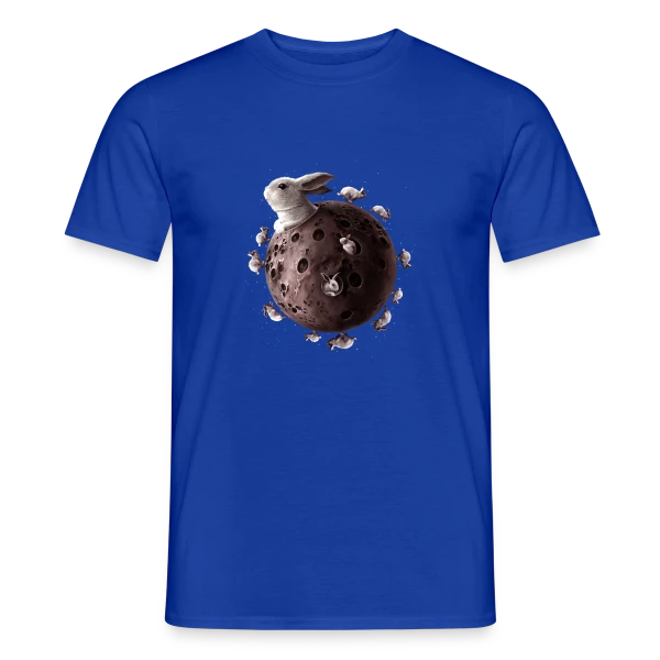 Maquette de T-shirt homme « Planète Lapin : Le Bonheur des Rongeurs » à personnaliser