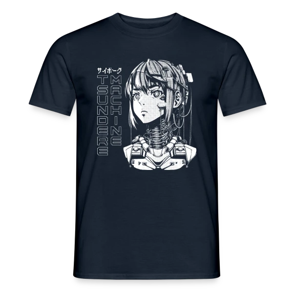 Cyber Girl Tsundere Manga : Buste Cyborg Féminin sur T-shirt homme