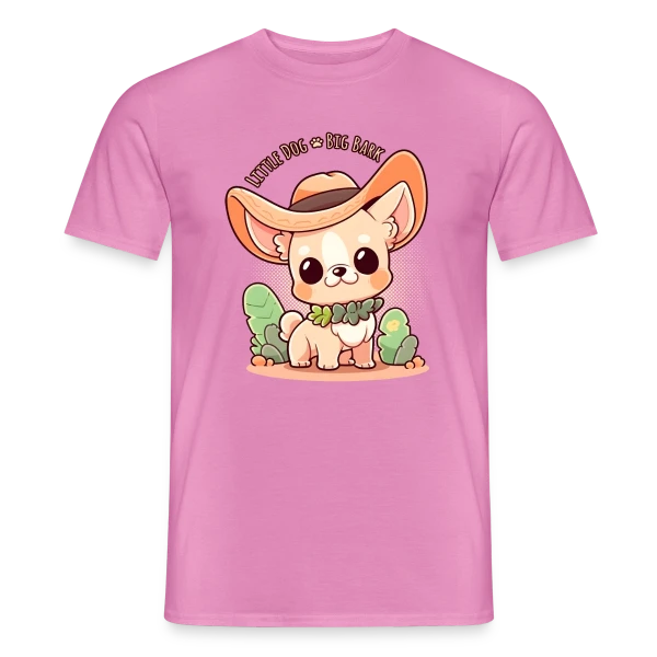Maquette de T-shirt homme « Chihuahua Kawaii - Petit Chien, Grande Voix » à personnaliser