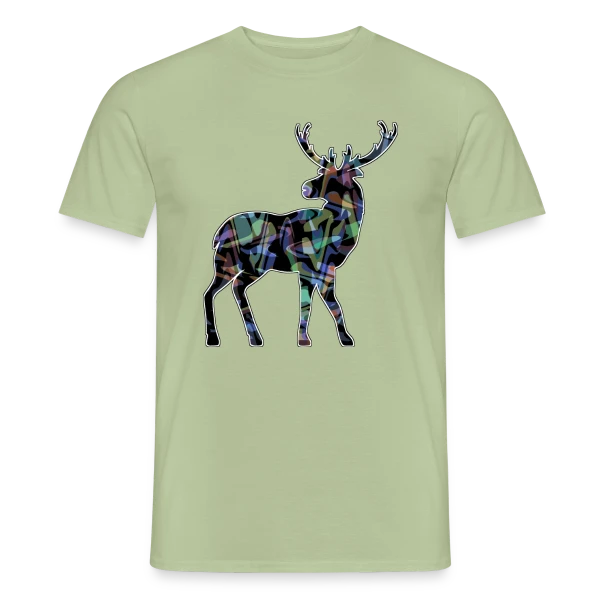 Maquette de T-shirt homme « Majestueux Cerf » à personnaliser