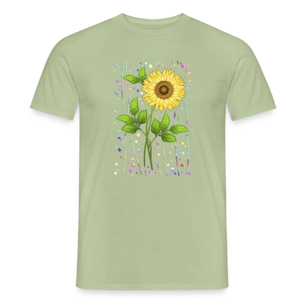 Maquette de T-shirt homme « Éclat Floral » à personnaliser