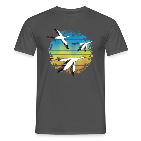 Maquette de T-shirt homme « Cigogne Élégante » à personnaliser