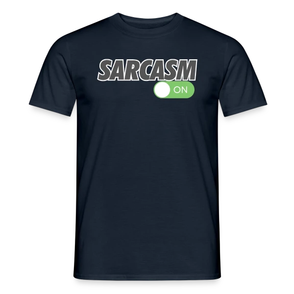 Maquette de T-shirt homme « Sarcasme Activé » à personnaliser