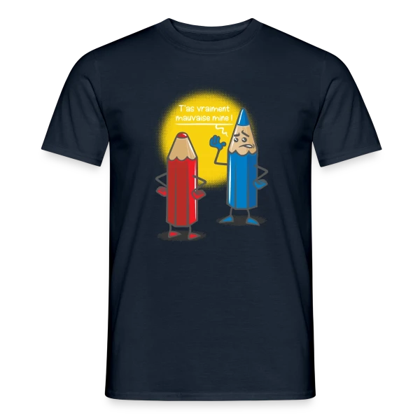 Maquette de T-shirt homme « Humour: Mauvaise Mine » à personnaliser