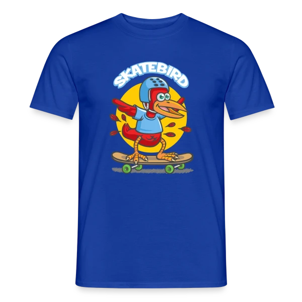 Maquette de T-shirt homme « Skatebird : L'oiseau skater » à personnaliser