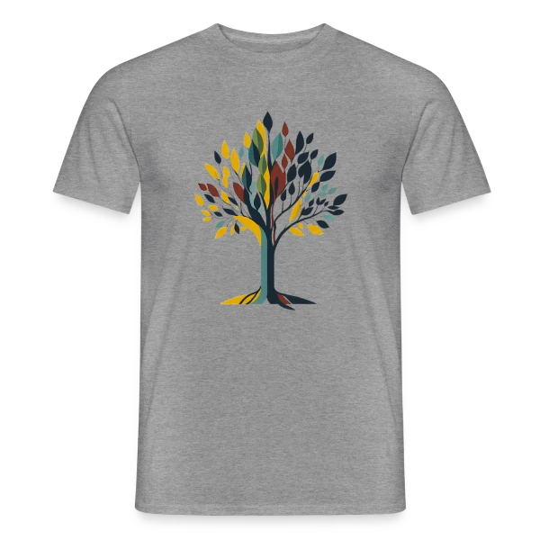 Maquette de T-shirt homme « Arbre Style Mid-Century Modern » à personnaliser